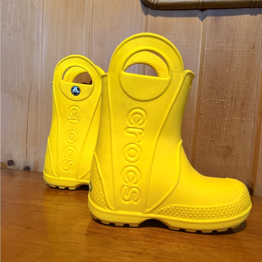 CROCS Kids Yellow Rain Boots